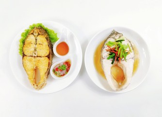 Steamed Snapper with Chinese sauce. Steamed Snapper with Soy Sauce
