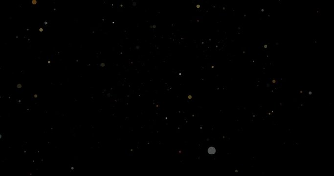 abstract Flying dust particles on a black background