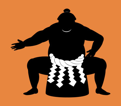 recommend clip art: japanese Sumo wrestler . silhouette vector art