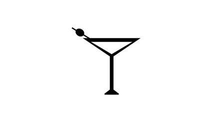 Summer cold drink thin line icon.  illustration with a glass of drink