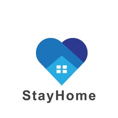 Stay at home icon logo design