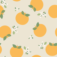 oranges, seamless pattern of orange fruits collection, tangerine, decorative, wallpaper, illustration, vector