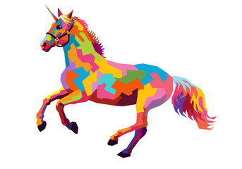 vector illustration of a unicorn on white background isolated