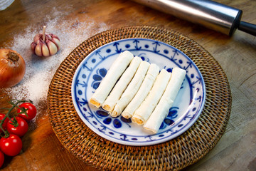 Pasta, food and tomato fresh for designers