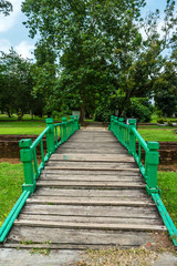 wooden bridge in the park