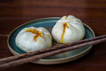 Chinese dim sum on a plate in a restaurant in Vietnam