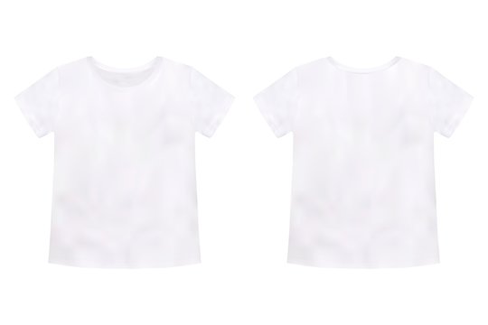 Children's T-shirt Mockup Isolated On White Background. Unisex Tee Template