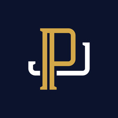 Initial Letter PJ JP Monogram Logo Design