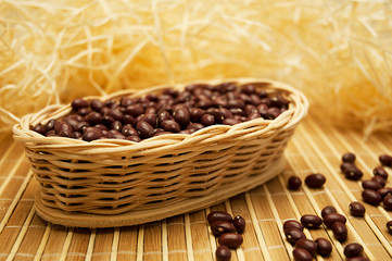 Fototapeta premium Photo composition with beans in a photo studio