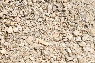 The texture of small gravel close-up. 