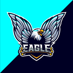 Eagle mascot esport logo design