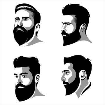 Cool beard man logo