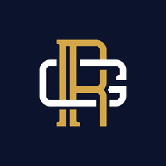 Initial Letter RG GR Monogram Logo Design