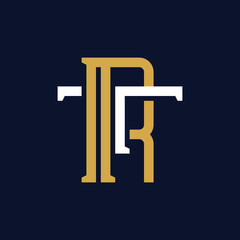 Initial Letter RT TR Monogram Logo Design
