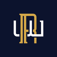 Initial Letter RW WR Monogram Logo Design