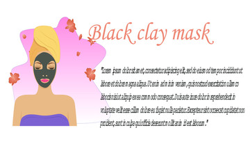 A woman with a clay mask. The concept of recreation, self-care. Beauty treatment. The use of clay for the skin