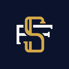 Initial Letter SF FS Monogram Logo Design