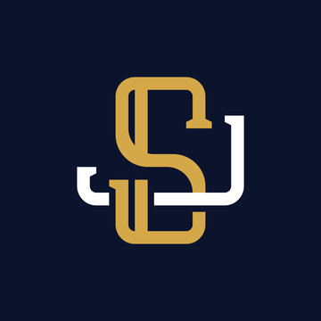 Initial Letter SJ JS Monogram Logo Design