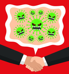 Corona Virus, Covid-19. Virus from hand touch.