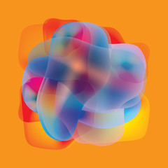 Fluid colorful gradient round shapes. Liquid splash bubble. Modern abstract art