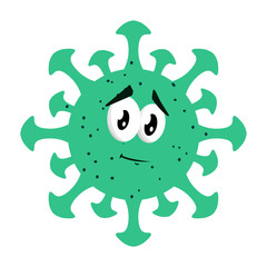 Coronavirus Bacteria Cell Icon, 2019-nCoV. Coronavirus Bacteria.