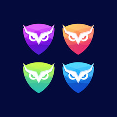 shield owl bird wing badge