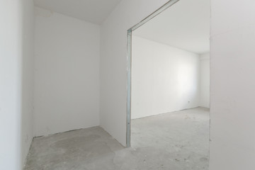 interior of the apartment without decoration in whites colors