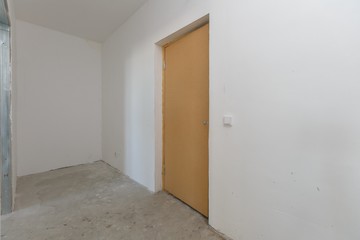 interior of the apartment without decoration in whites colors