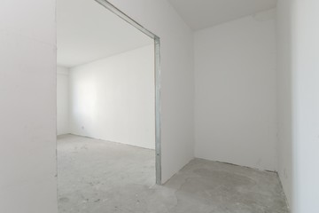 interior of the apartment without decoration in whites colors