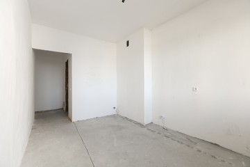interior of the apartment without decoration in whites colors