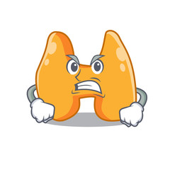 A cartoon picture of thyroid showing an angry face