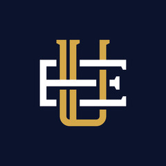 Initial Letter UE EU Monogram Logo Design