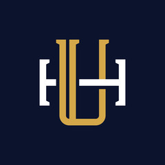 Initial Letter UH HU Monogram Logo Design
