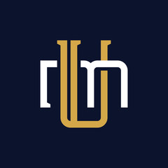 Initial Letter UM MU Monogram Logo Design