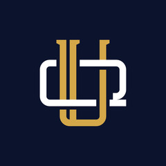 Initial Letter UQ QU Monogram Logo Design