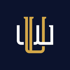 Initial Letter UW WU Monogram Logo Design
