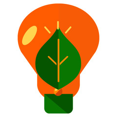 vector Illustration of bulb icon. Go green concept.