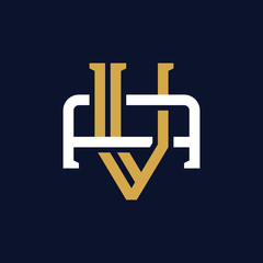 Initial Letter VA AV Monogram Logo Design