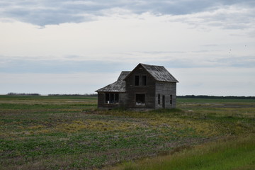 Abandoned house on prairie