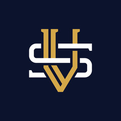 Initial Letter VS SV Monogram Logo Design