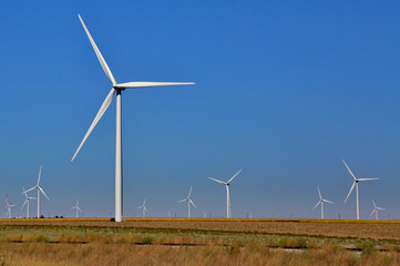 Wind turbines generate power in Colorado