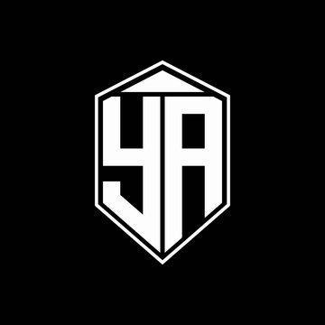 ya logo monogram with emblem shape combination tringle on top design template