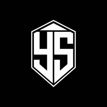 ys logo monogram with emblem shape combination tringle on top design template