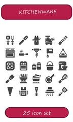 kitchenware icon set