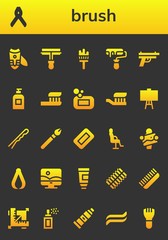 Modern Simple Set of brush Vector filled Icons