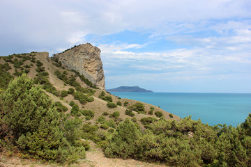 Fototapeta na wymiar mountain and sea. summer landscape.