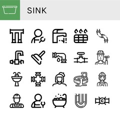 Set of sink icons