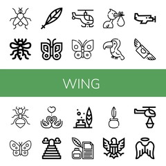 wing icon set