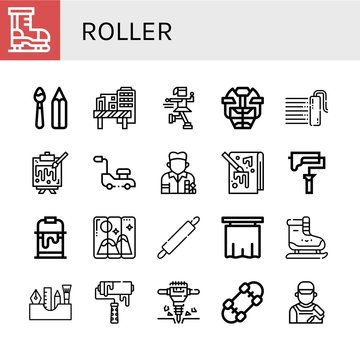 Set of roller icons