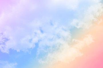 Plakat Sun and cloud background with a pastel colored